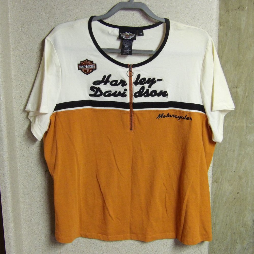 Harley Davidson Motor Cycle Womens 1/4" Zip Shirt